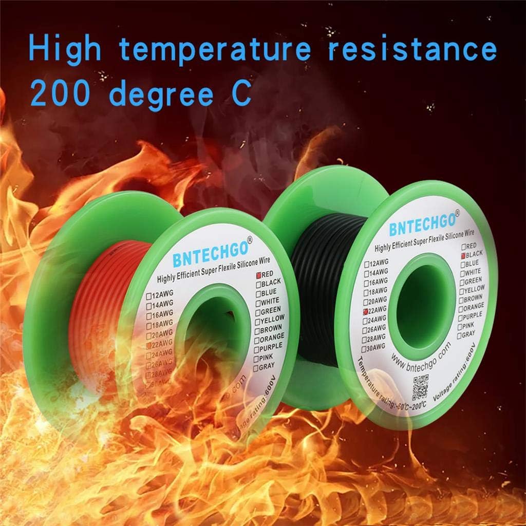 BNTECHGO 22 Gauge Silicone Wire Spool red 50ft and Black 50ft Flexible 22 AWG Stranded Tinned Copper Wire - Image 5