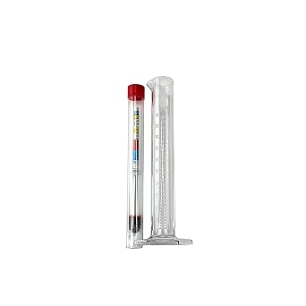 North Mountain Supply Fermentation Test Kit 8" Italian Glass Triple Scale Hydrometer & 100cc Extra Clear Graduated Cylinder Combo Kit with Test Jar Made in Italy Lead & Mercury Free