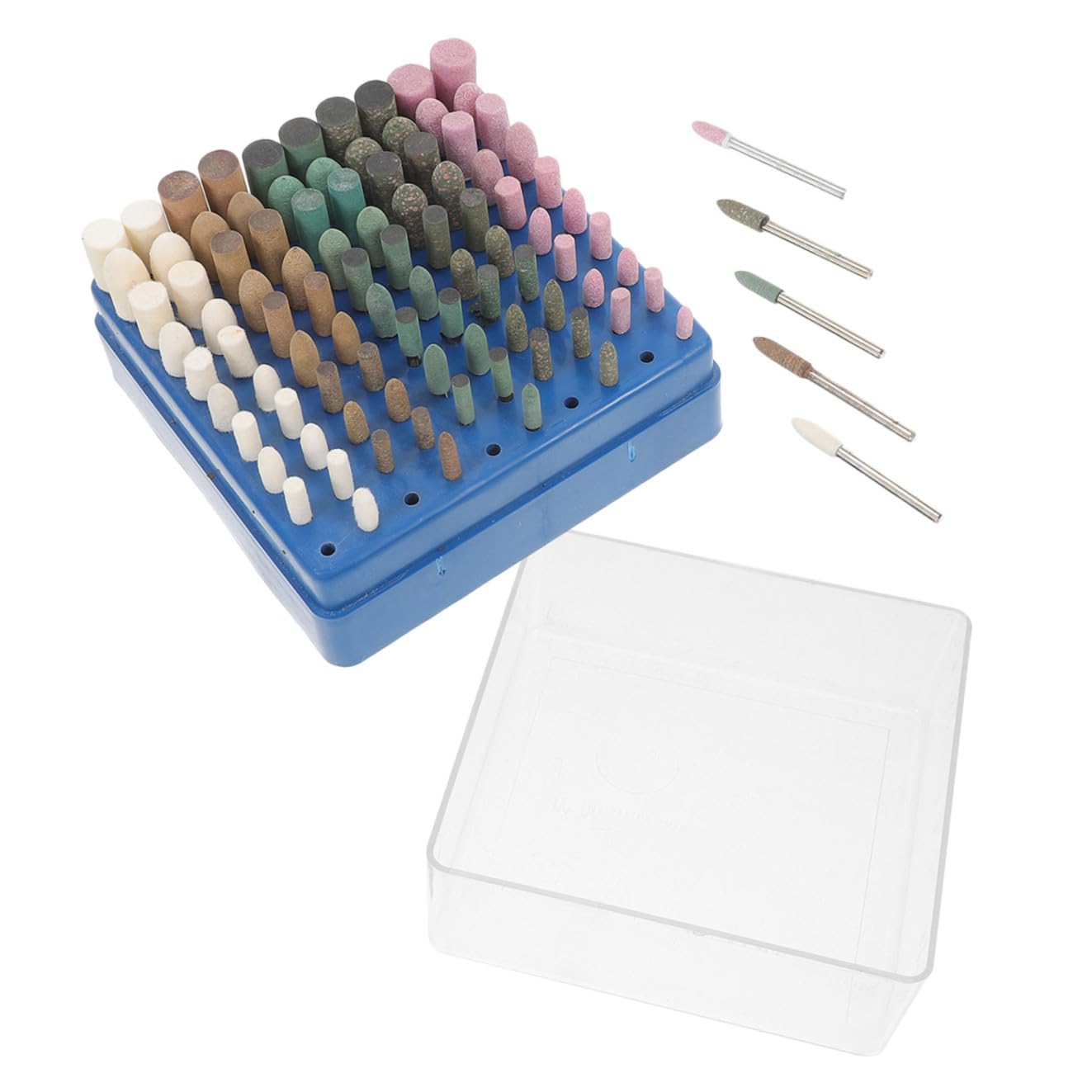 100 Pezzi Accessori per Utensili Rotanti per Lucidatura e Levigatura, Mix di Lana, Gomma, Cuoio e Acciaio, Compatti per Casa e Officina