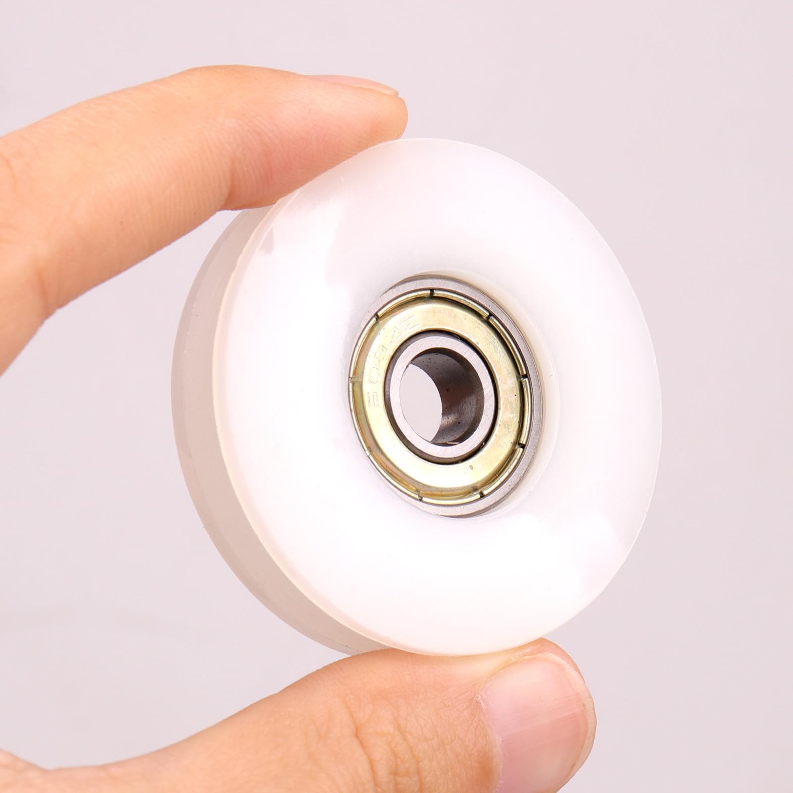 PATIKIL Ruote A Puleggia In Nylon 8x36x4mm - 8 Pezzi 608zz Rulli Trasportatori Con Cuscinetti Per Porte Scorrevoli, Cassetti E Finestre, Bianco - 4