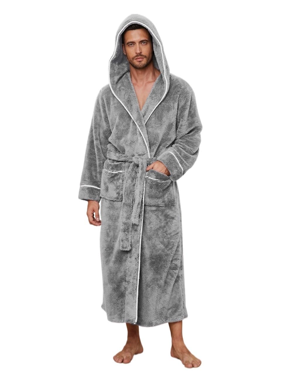 Albornoz Mujer Ropa De Dormir Cómoda Algodón For Parejas Otoño E Invierno, Cálido For Hombres Albornoz Hombre