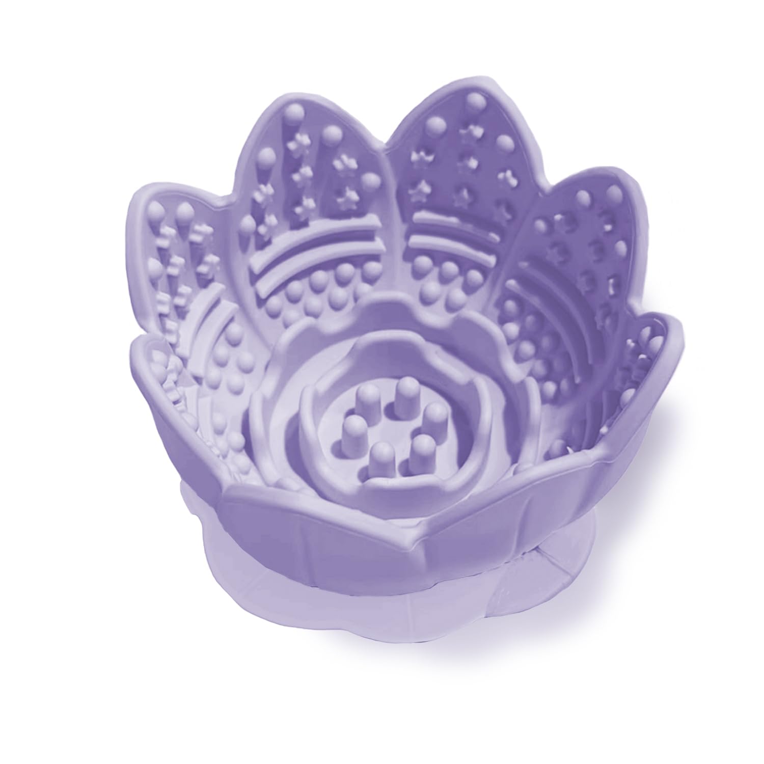 Dog Lick Bowl Pet Slow Feeder Bowl, Interactive Pet Food Bowl, Anti-Choking Design, Non-Slip Base (Purple, Small)
