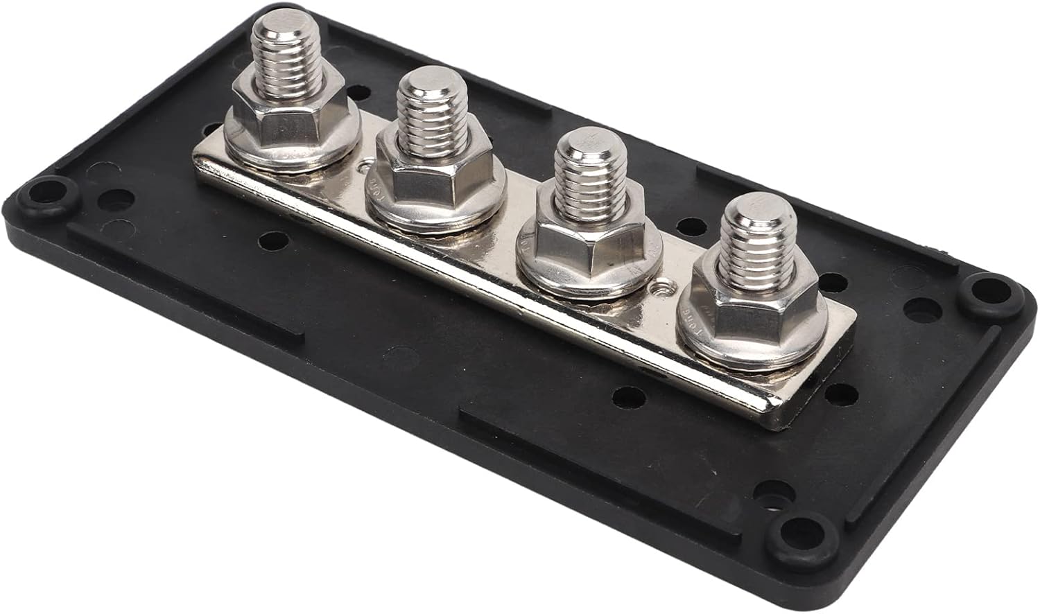 M10 Bus Bar Power Distribution Block 4 Way 300A 12 to 48V Black for Cars RVs Marine Boats Yachts