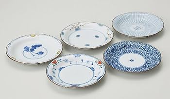 其泉　染錦絵変わり唐子絵　お皿　５枚組 其泉 染錦絵変わり唐子絵 お皿 5枚組