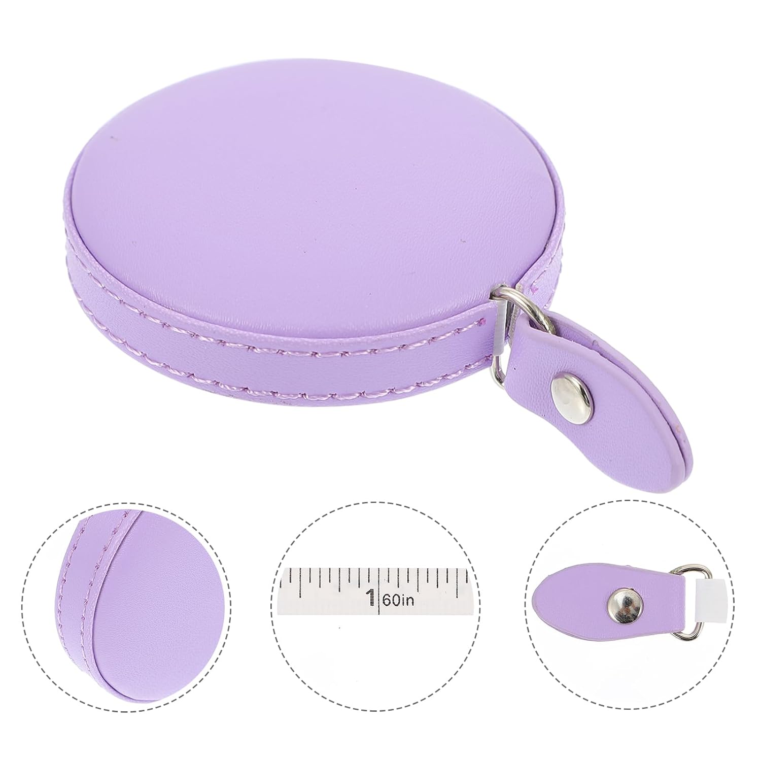 Hemoton Leather Retractable Measuring Tape 60 Inch Compact Mini Tape Measure for Body Tailoring Sewing and Household Use Portable and Lightweight