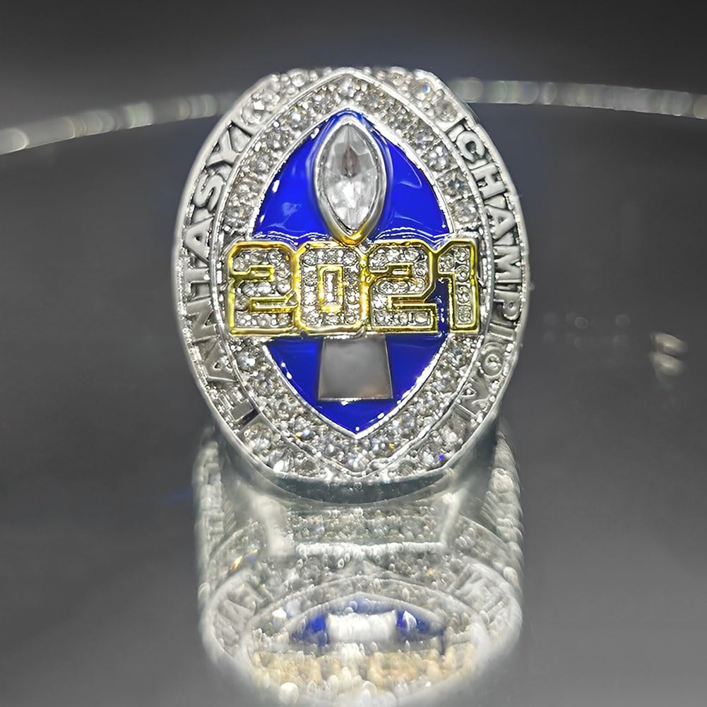 2021 Anello del Campionato di Calcio Fantasy Anelli del Campione della Lega FFL Regali per Amici di Tifosi di Rugby Souvenir Ornamenti per vetrine per Ufficio