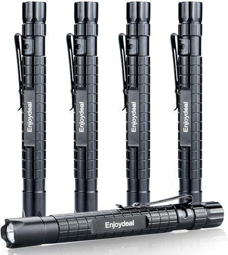 Enjoydeal 5 linternas LED ultra delgadas XP-E R3 1000 lúmenes linterna de bolsillo impermeable para interiores y exteriores inspección de trabajo