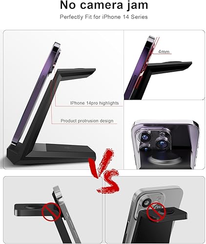 Miniatura 2 de Cargador inalámbrico 3 en 1 - Estación de carga rápida ADADPU 15W Negro