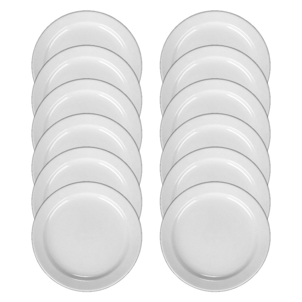 Holst Porzellan FT 019 PACK 12 Lot de 12 assiettes à dessert en porcelaine Blanc