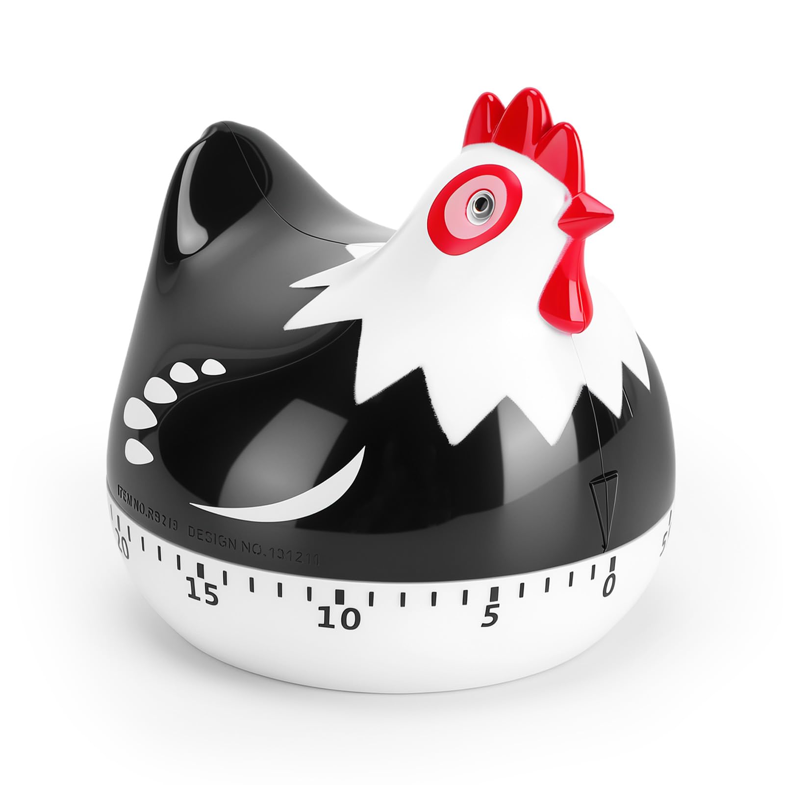 Chicken Design Mechanical Kitchen Timer 60 Minute – Cute Retro Baking Timer, No Battery Needed, Loud Alarm, Durable PP Material, Large 2.55-Inch Dial