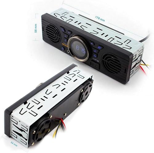Miniatura 8 de Universal 1 Din 12V in-Dash Radio de coche reproductor de audio incorporado 2 altavoz estéreo FM soporte Bluetooth con puerto de tarjeta USB/TF