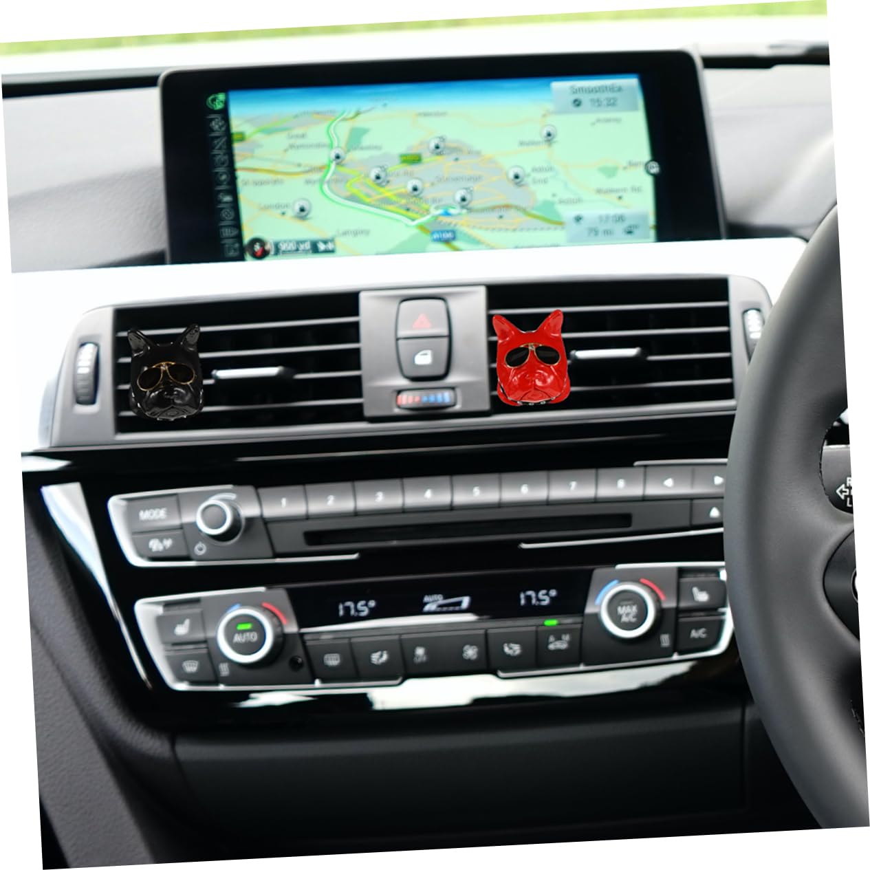 SOLUSTRE 3pezzi Clip Per Bocchetta Aria Auto Forma Di Testa Di Cane Francese Decorazione Interni Auto Accessorio Per Ventilazione Design Unico e Resistente Per Ogni Occasione