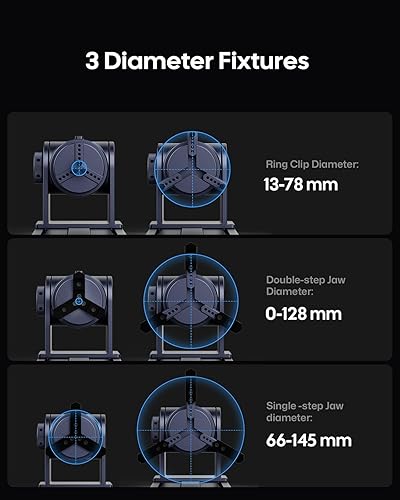 Miniatura 6 de LaserPecker Extensión rotativa para LP4, LX1LX1 Max  Mandíbula de mandíbula giratoria para grabar cono, cilindro, esfera, copa de vino, anillo, etc.