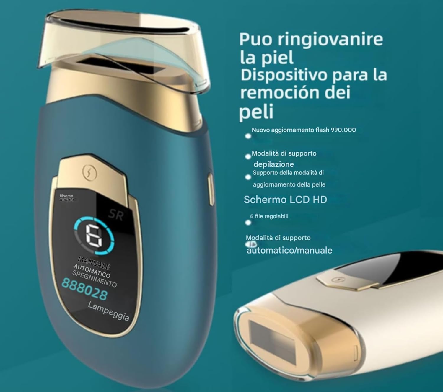 Luce Pulsata 2 in 1 Epilatore Laser Per Donna (Verde)