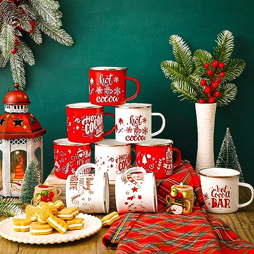 Set de 9 tazas esmaltadas navideñas de 12 oz miniatura 2