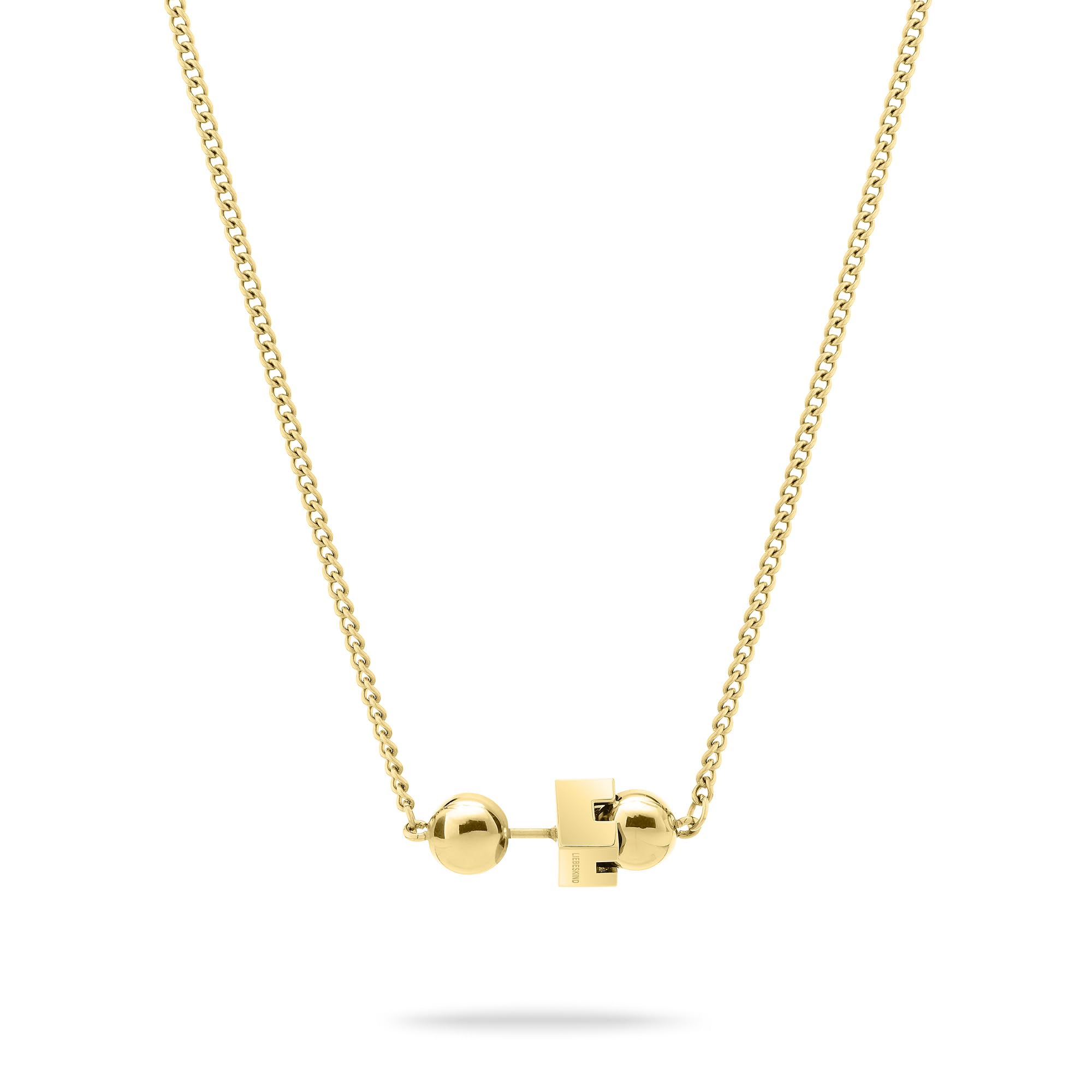 Liebeskind Berlin Ladies Necklace LJ-1723-N-43 in Stainless Steel IP Gold