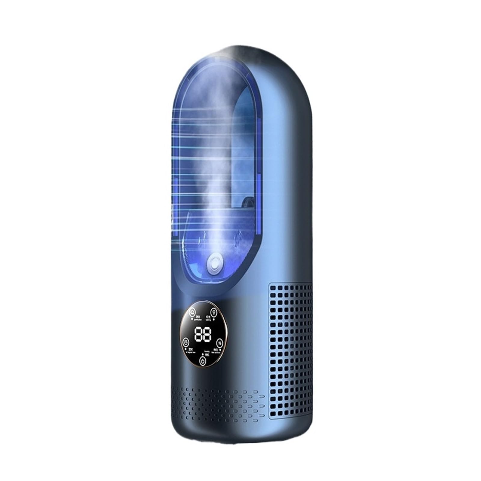 Cczrd Usb In Blue Home Bladeless Desktop Misting Fan Cooling Hydration Tower Airflow Comfort Refreshing Breeze(Usb In Blue)
