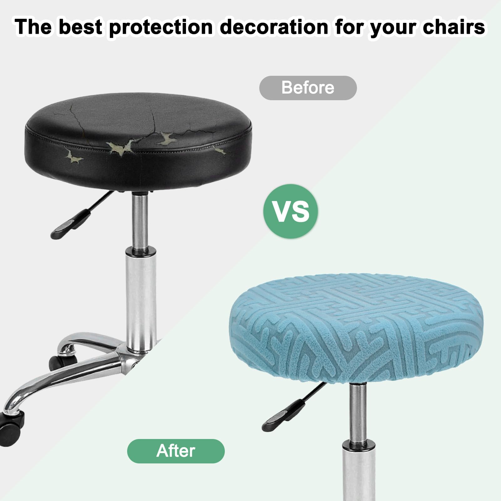 M METERXITY 1-Pack Bar Stool Covers Round - Image 4