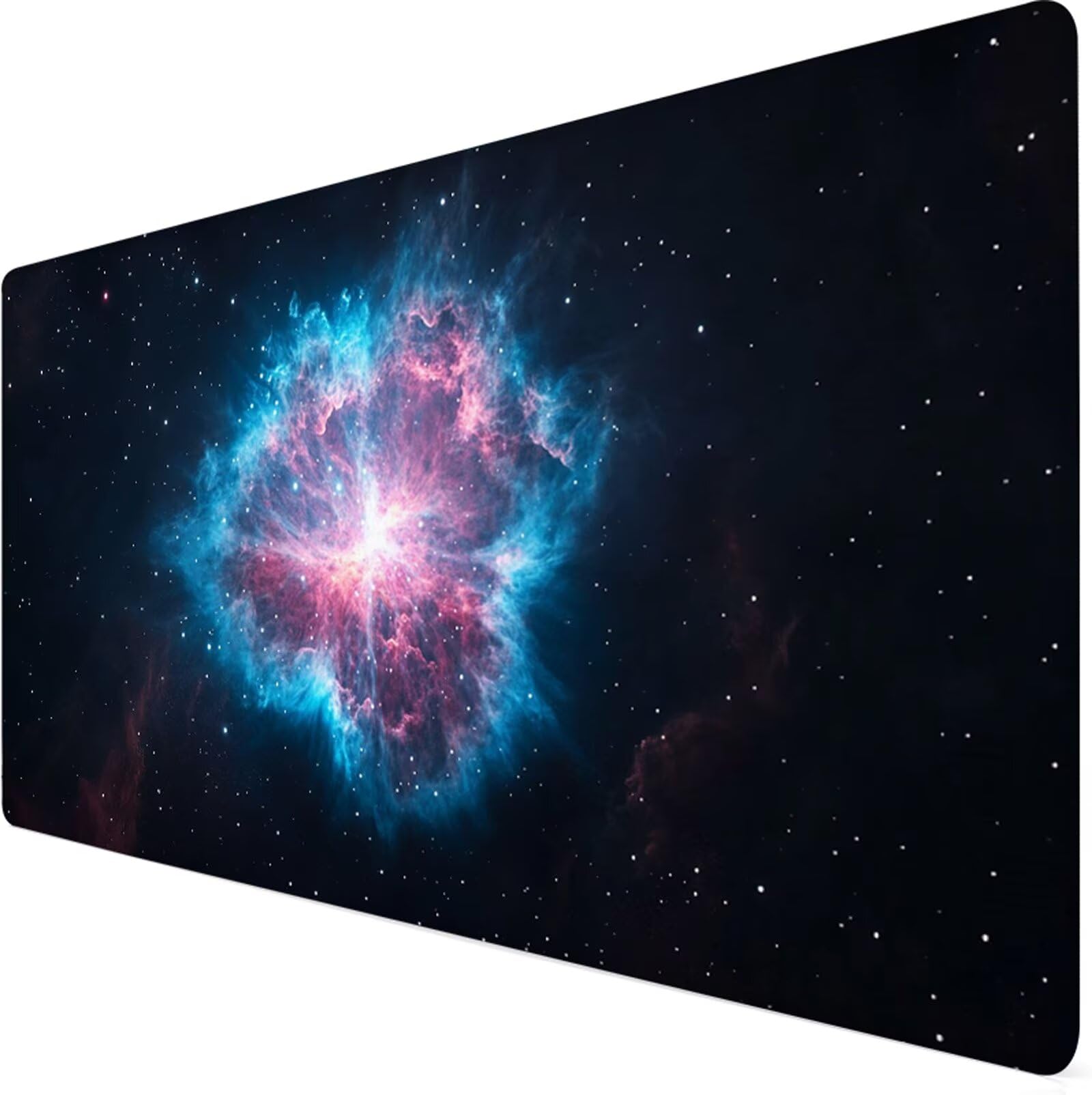 Podkładka pod mysz XXL 1200 x 400 x 3 mm podkładka pod mysz gwiaździste niebo czarna poprawia precyzję i szybkość, wodoodporne antypoślizgowe, szyte krawędzie, akcesoria do gier, komputer biurowy