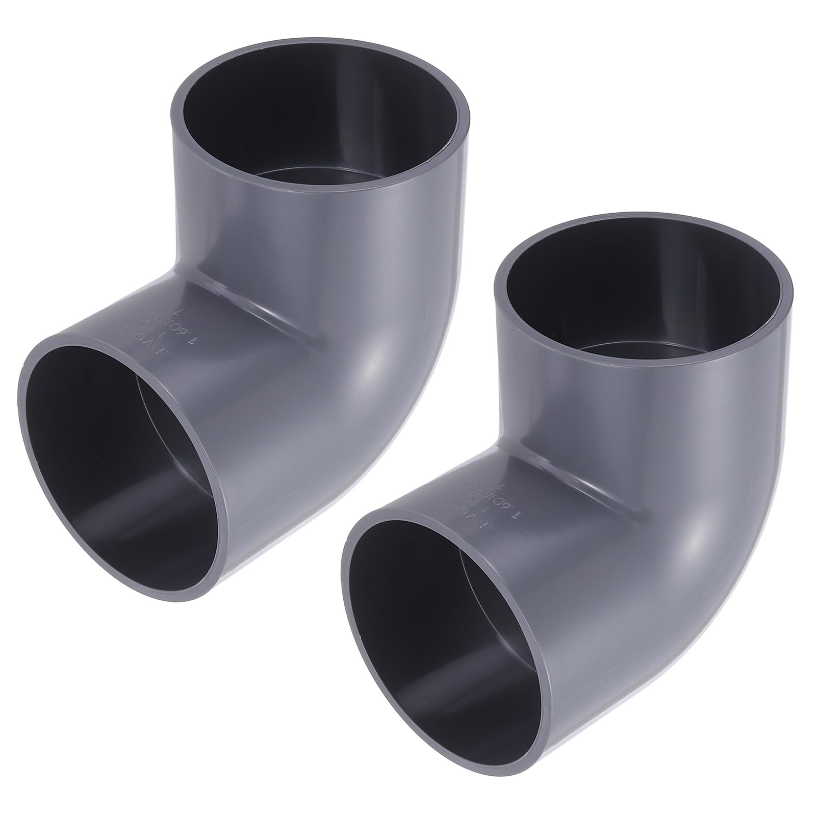 PATIKIL Gomito A 90 Gradi Per Condotti Da 5" OD, 2 Pezzi Adattatore Per Tubi Flessibili Asciugatrice PVC Plastica Per Sistemi Di Ventilazione O Tubi Diritti DIY Casa Fabbrica, Grigio
