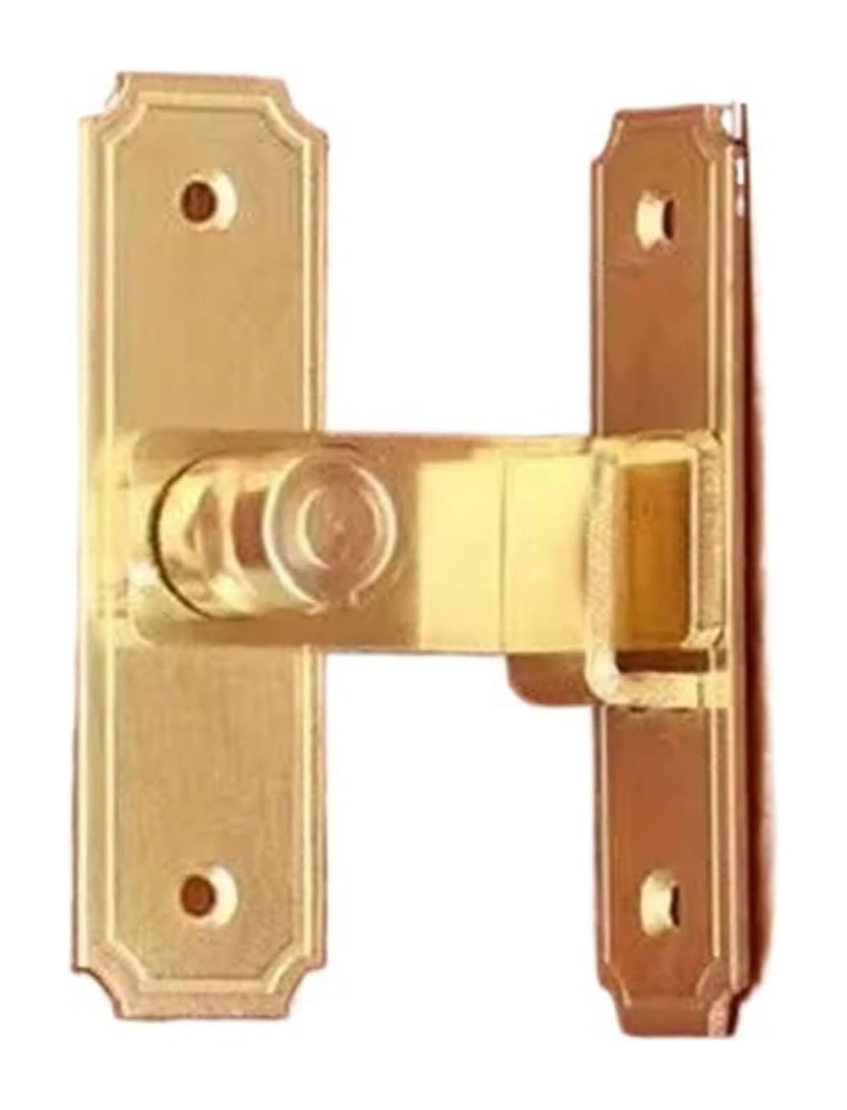 Door Lock Bolt, 90 Degree Brass Slide Toggle Latch for Barn Gate Door Wine Cabinet Window Plug Gold Brown(Gold)
