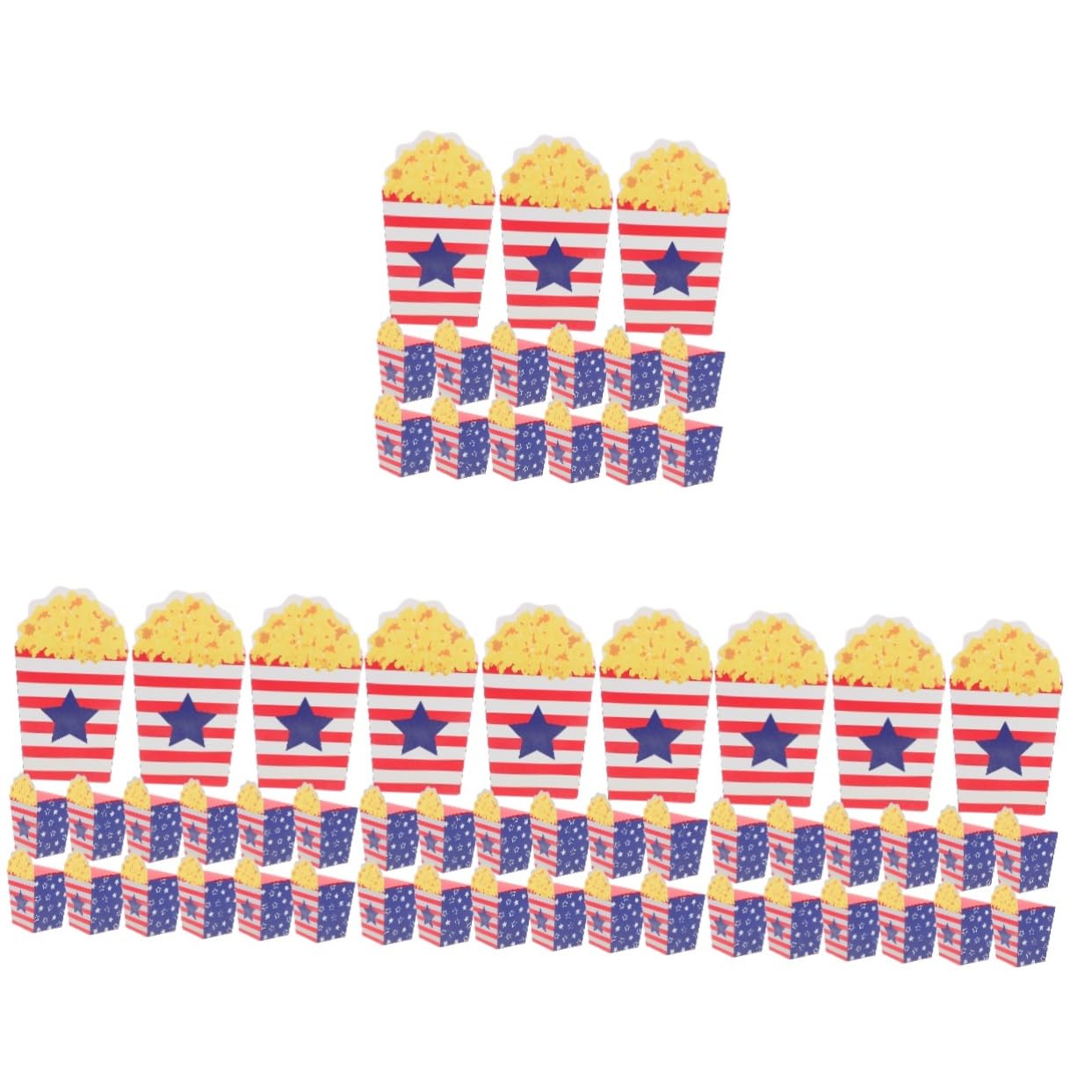 Warmhm 120 Stck. Teiliges Popcorn Boxen aus Papier mit Design Leichte Snackboxen für Independence Day Party für Popcorn Süßigkeiten und Kleine Geschenke bei Feierlichkeiten