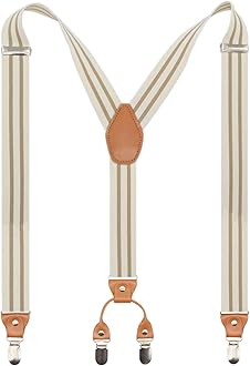 Men’s Y-Back 4 Metal Clip Elastic Wide Suspenders Perfect For Both Casual&Formal