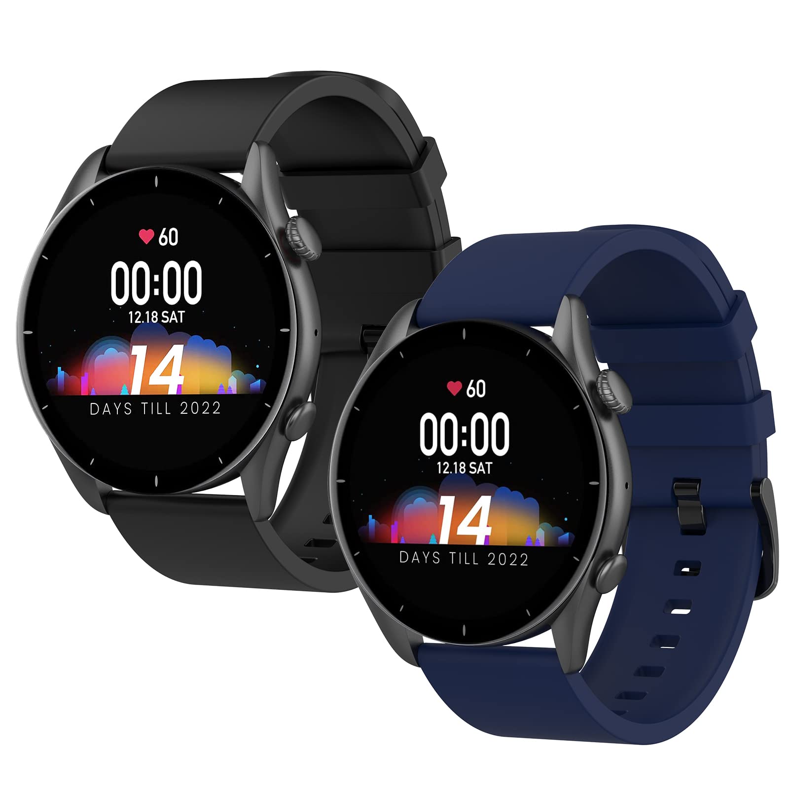 WD&CD Zestaw 2 pasków 22 mm do Amazfit GTR 3/3 Pro, silikonowy zamiennik paska fitness z termopoliuretanu kompatybilny z Amazfit GTR 2 / 2e
