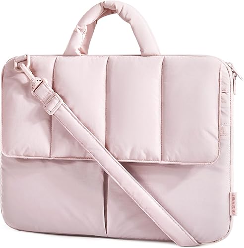 BAGSMART Funda para laptop de 15 a 16 pulgadas, bolsa acolchada ligera para laptop con correa para MacBook AirPro, resistente al agua, a prueba de