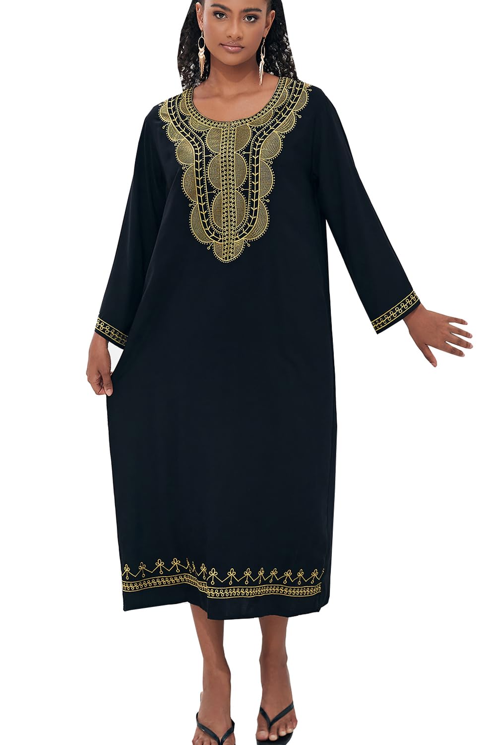 YouKDWemon's Summer Long Kaftan Maxi Dress Bohemian Swimsuit Beach Cover Up Robes