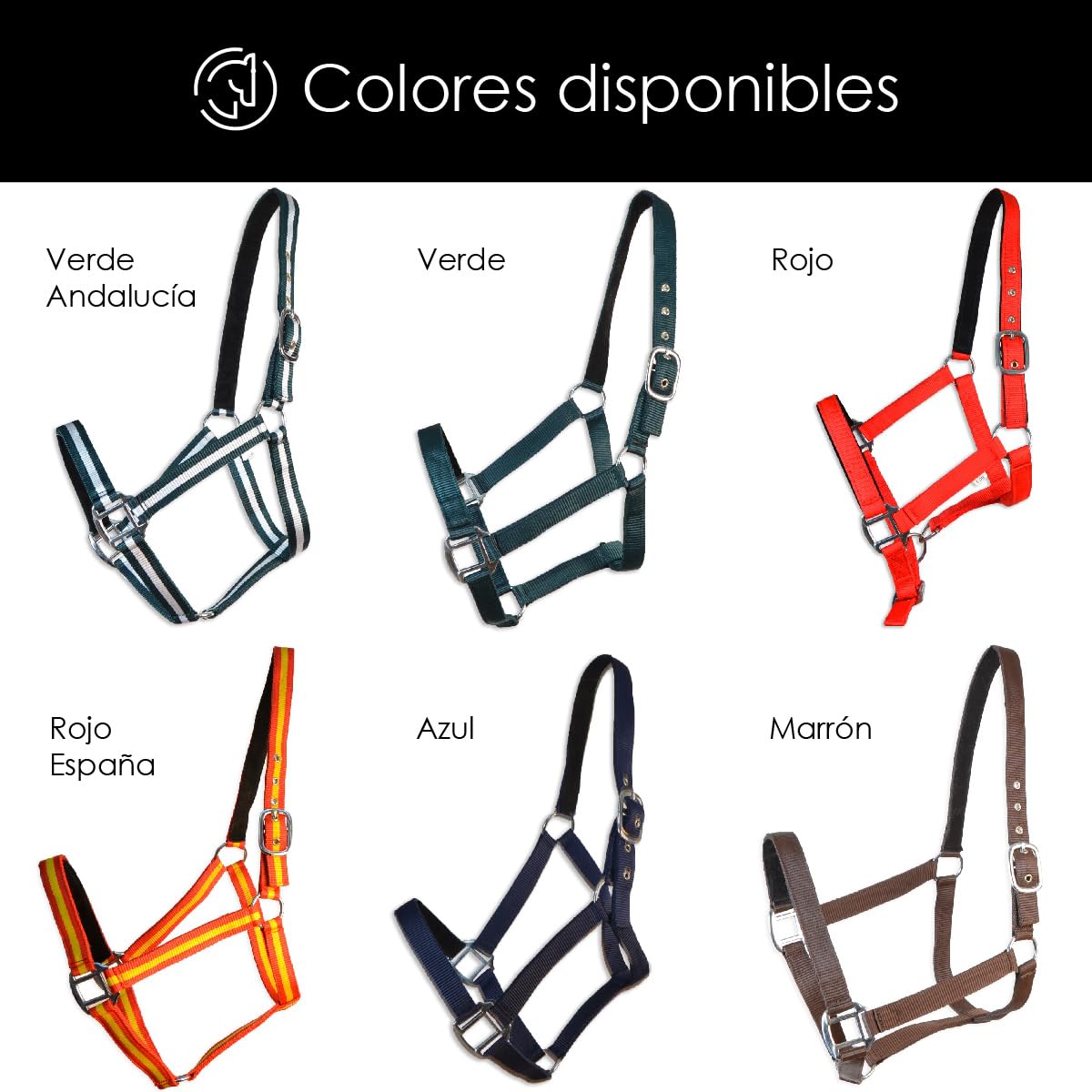 Cabezada Cuadra Eco Los Nietos Talla COB Color Rojo España Equipamiento Caballo