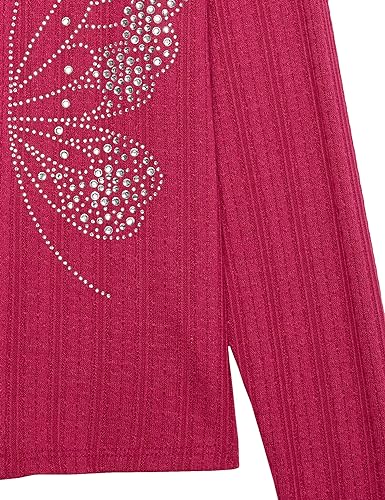 Image of Speechless Girls' Butterfly Rhinestone Long Sleeve Top