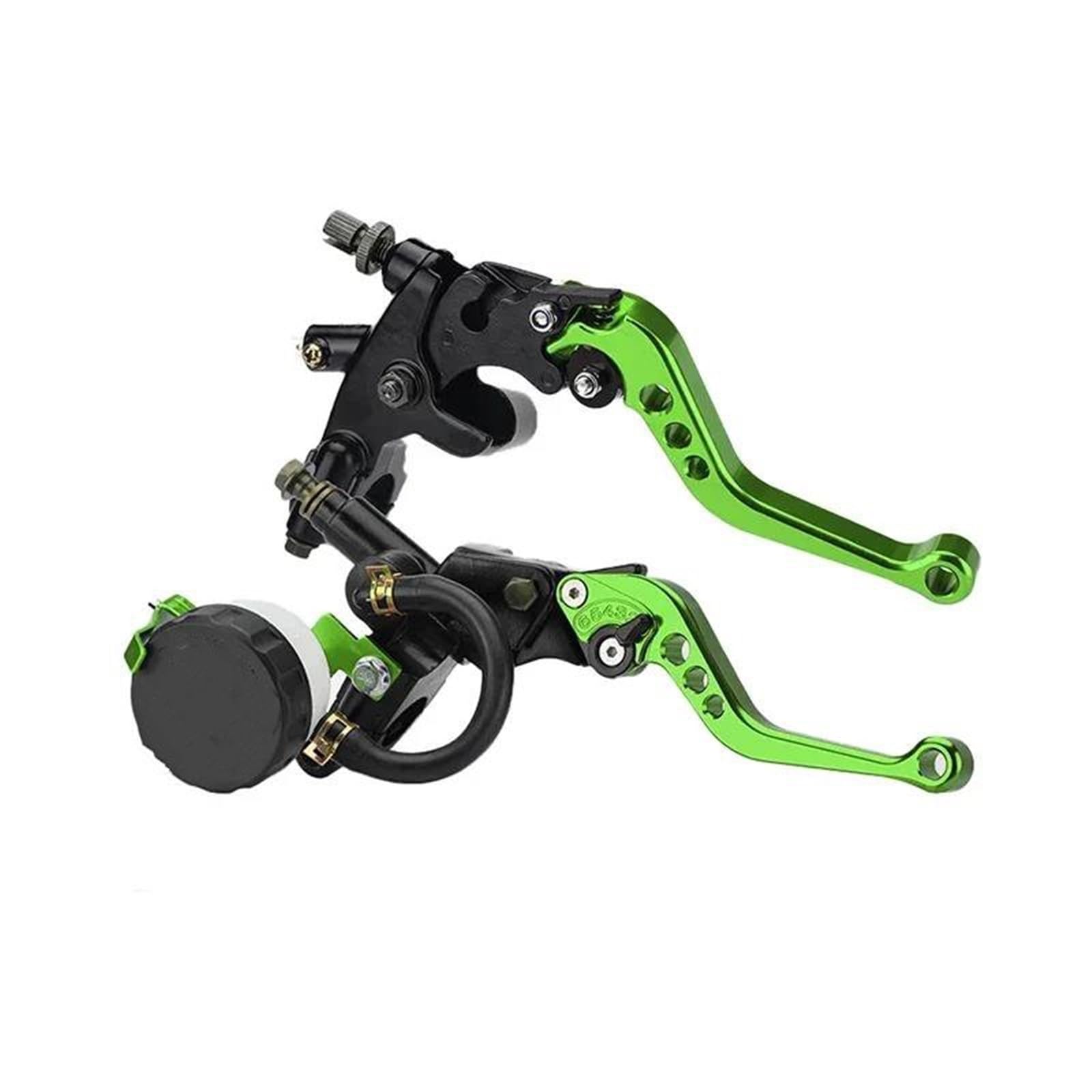 Kit De Leviers De Réservoir De Maître-Cylindre De Frein d'embrayage Réglable Universel pour Moto Guidon 7/8 "22 Mm Frein Main Embrayage Leviers(Green)