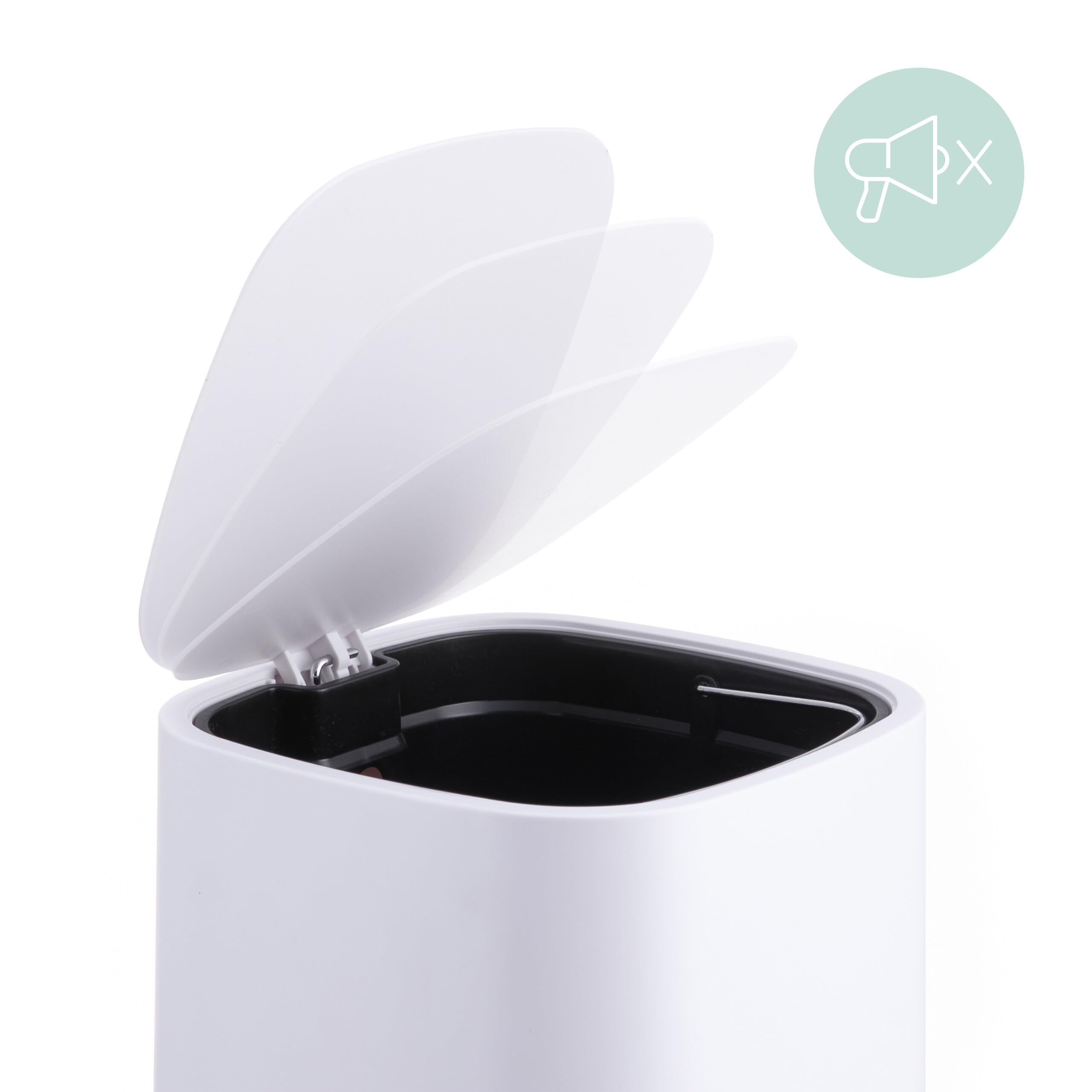 Relaxdays Cestino, 9 L, Chiusura Soft-Close, Secchio Interno Rimovibile con Manico, plastica