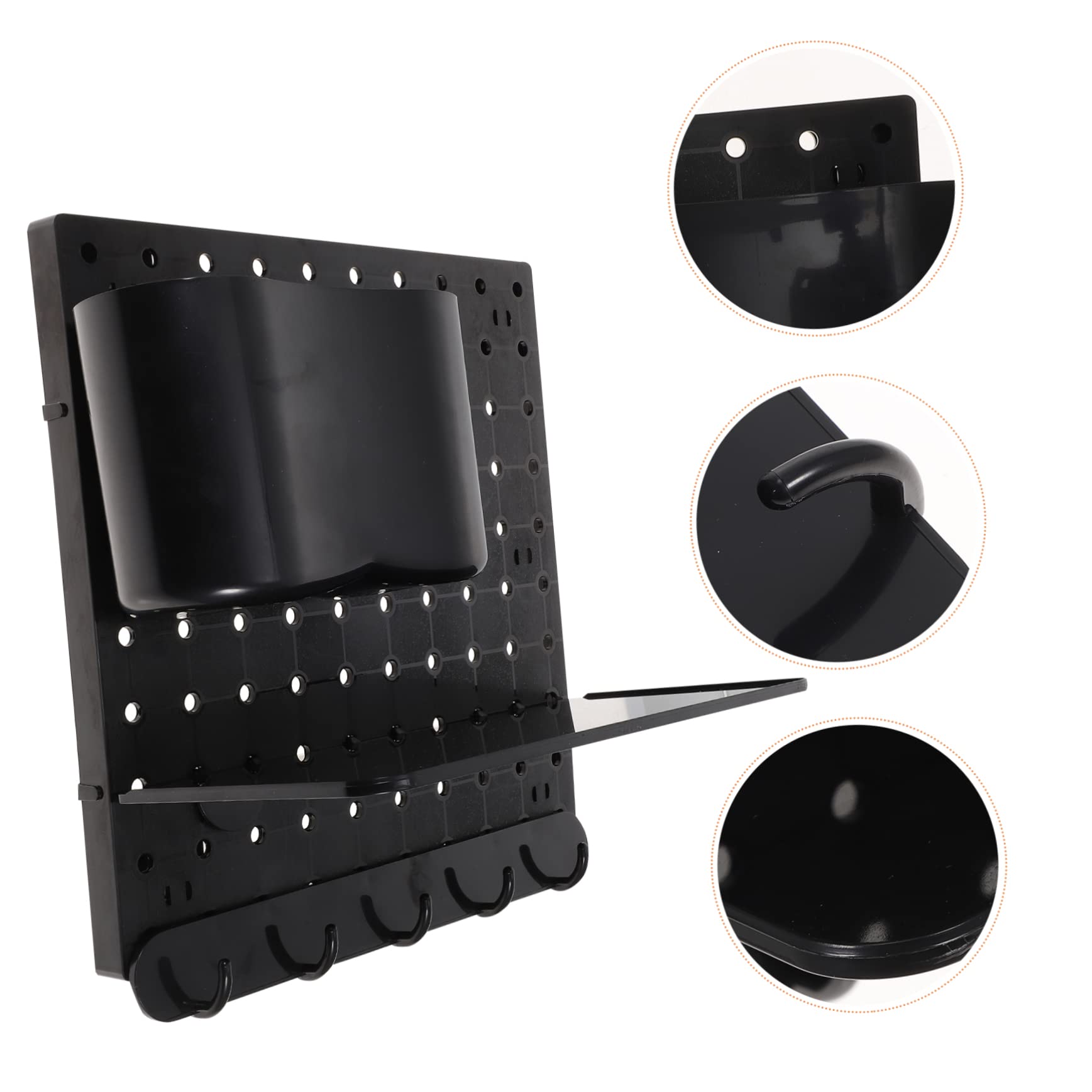 Cabilock 1Set Pegboard Storage Shelf Kit for Living Room Kitchen and Bedroom Includes Pegboard Storage Bin Shelf Hooks and Mounting Plates Wall Mounted