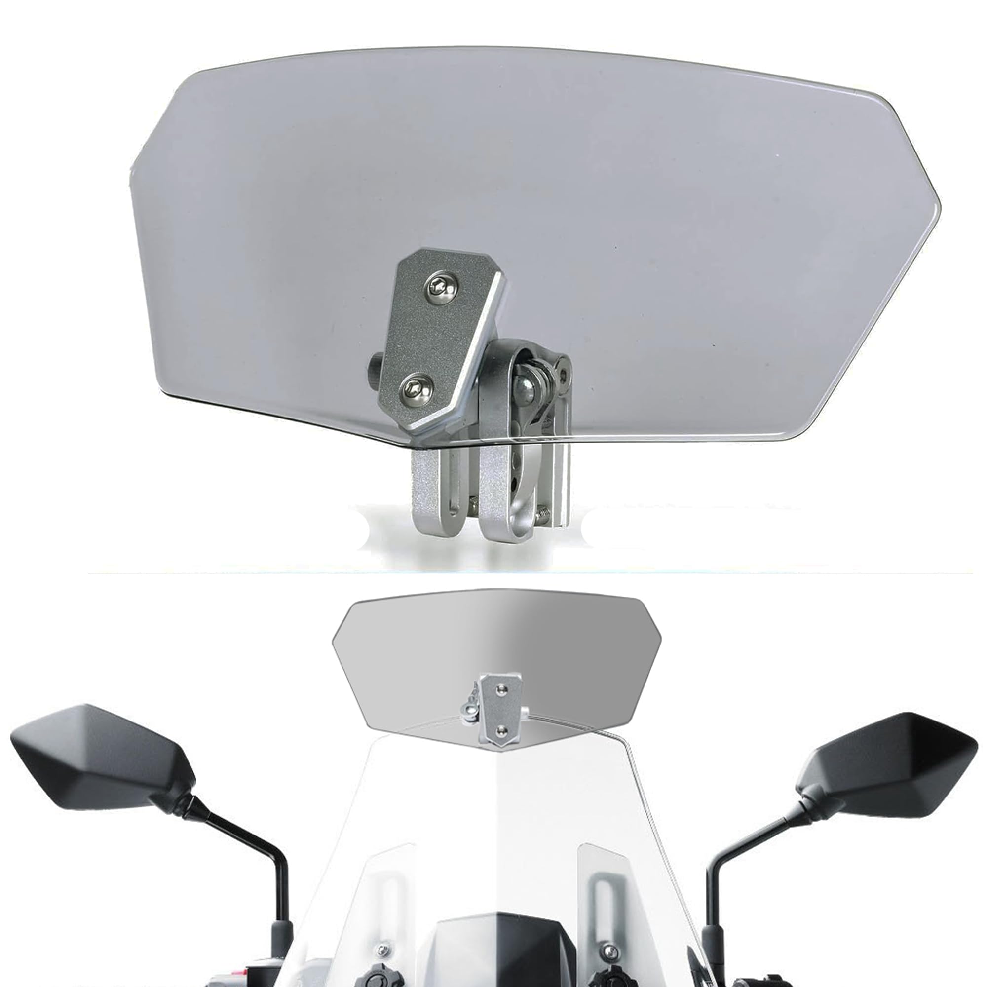 Motorcycle Windshield Extension, Universal Motorcycle Windscreen, Adjustable Clip On Windshield Spoiler Wind Deflector Extender for Harley,Suzuki,Kawasaki Motobikes,Dirt Bikes (black)