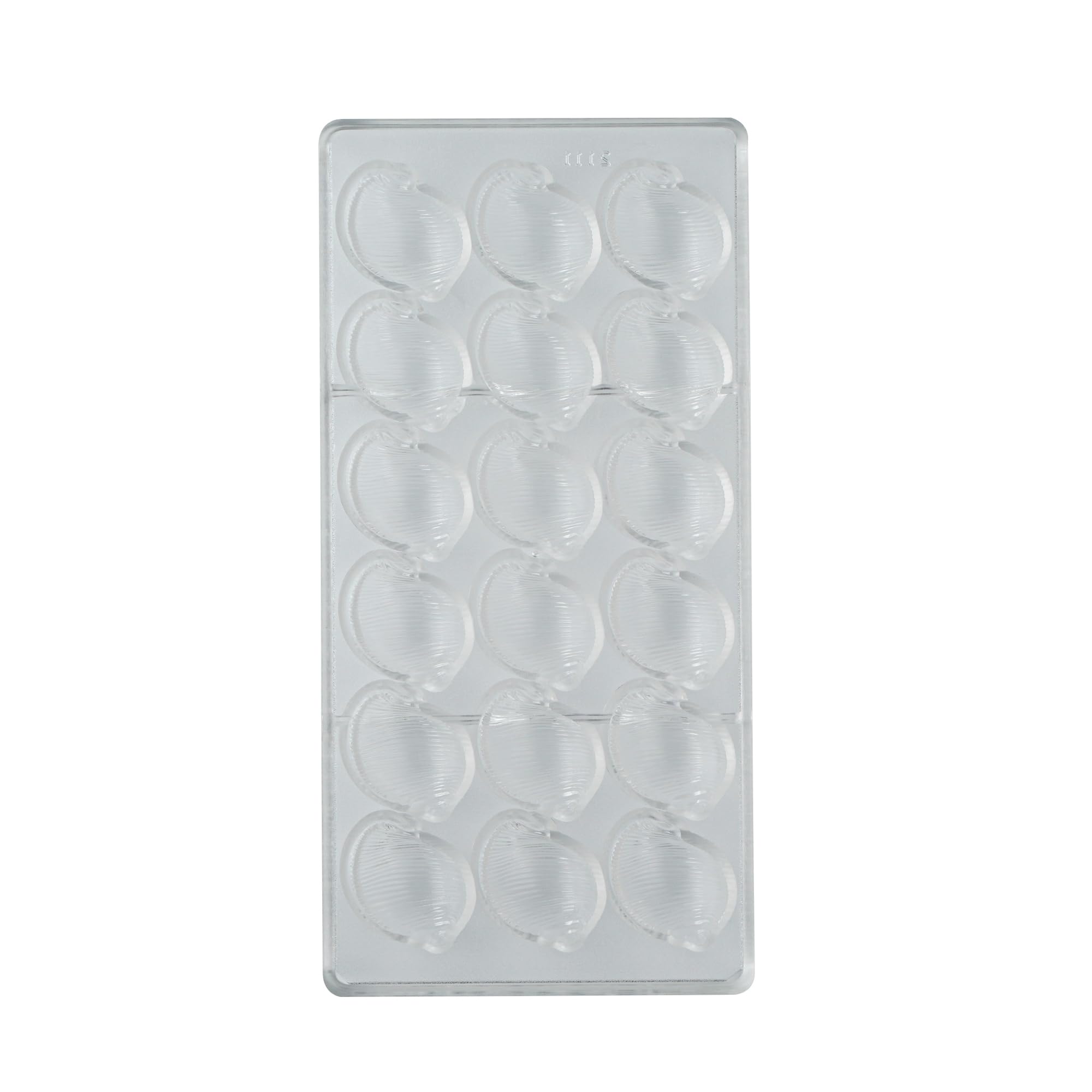 Restaurantware Pastry Tek Schokoladenformen, 27,7 x 13,5 cm, 10 gefrierbare Muschelformen, 18 Mulden, spülmaschinenfest, transparent, Polycarbonat, Schokoladenformen, leicht zu lösen