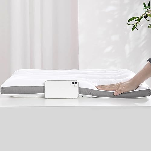 Miniatura 5 de HOMBYS Almohadas de cama ultra finas para dormir boca abajo y espalda, almohada plana tamaño King, perfil extra bajo para alineación cervical del