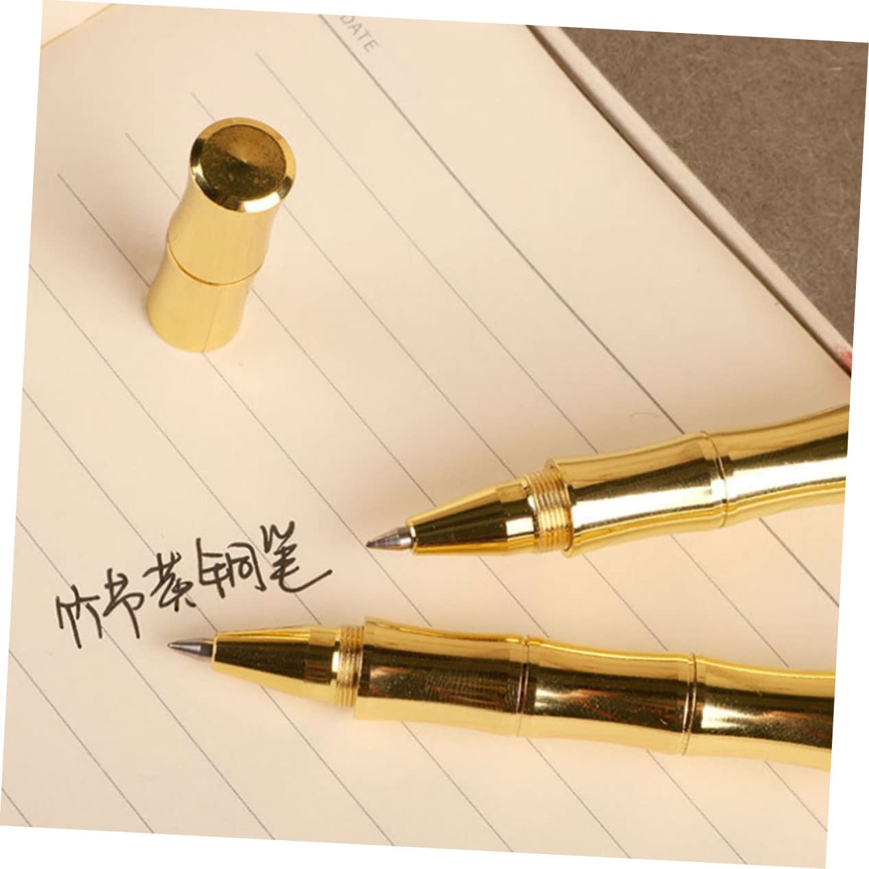 SHINEOFI Juego De 4 Bolígrafos De Firma De Bambú Neutros Bolígrafo De Tinta Estilográfica Bolígrafo Negro Suministros Creativos De Oficina Latón Dorado 2 Unidades 2 piezas x 4