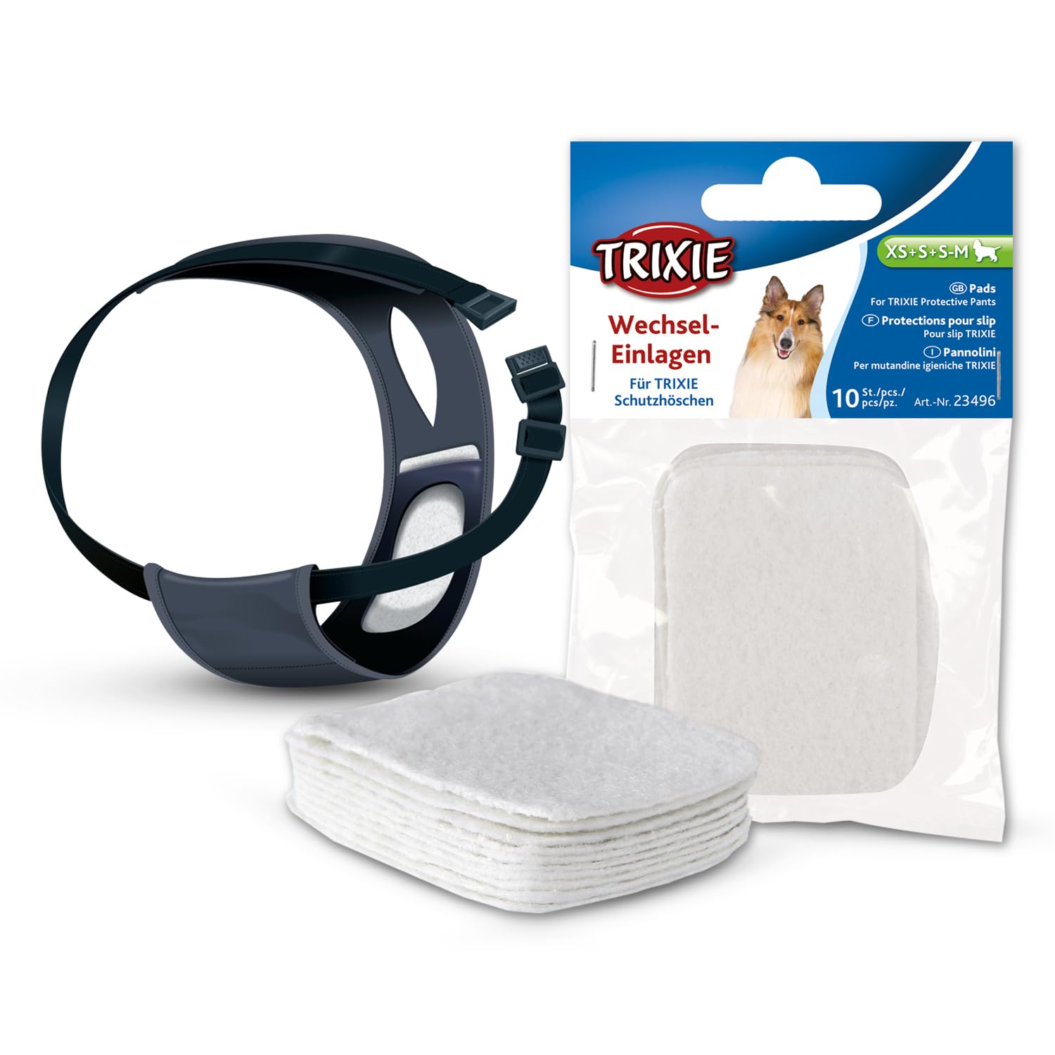Combo of Trixie Protective Pants, 32-39 cm (S-M) and Trixie Replaceable Pads for Protective Pants, 10 Pads, (S-M) – Suitable for Female Dogs (B0B636NY91) Amazon Price History, Amazon Price Tracker