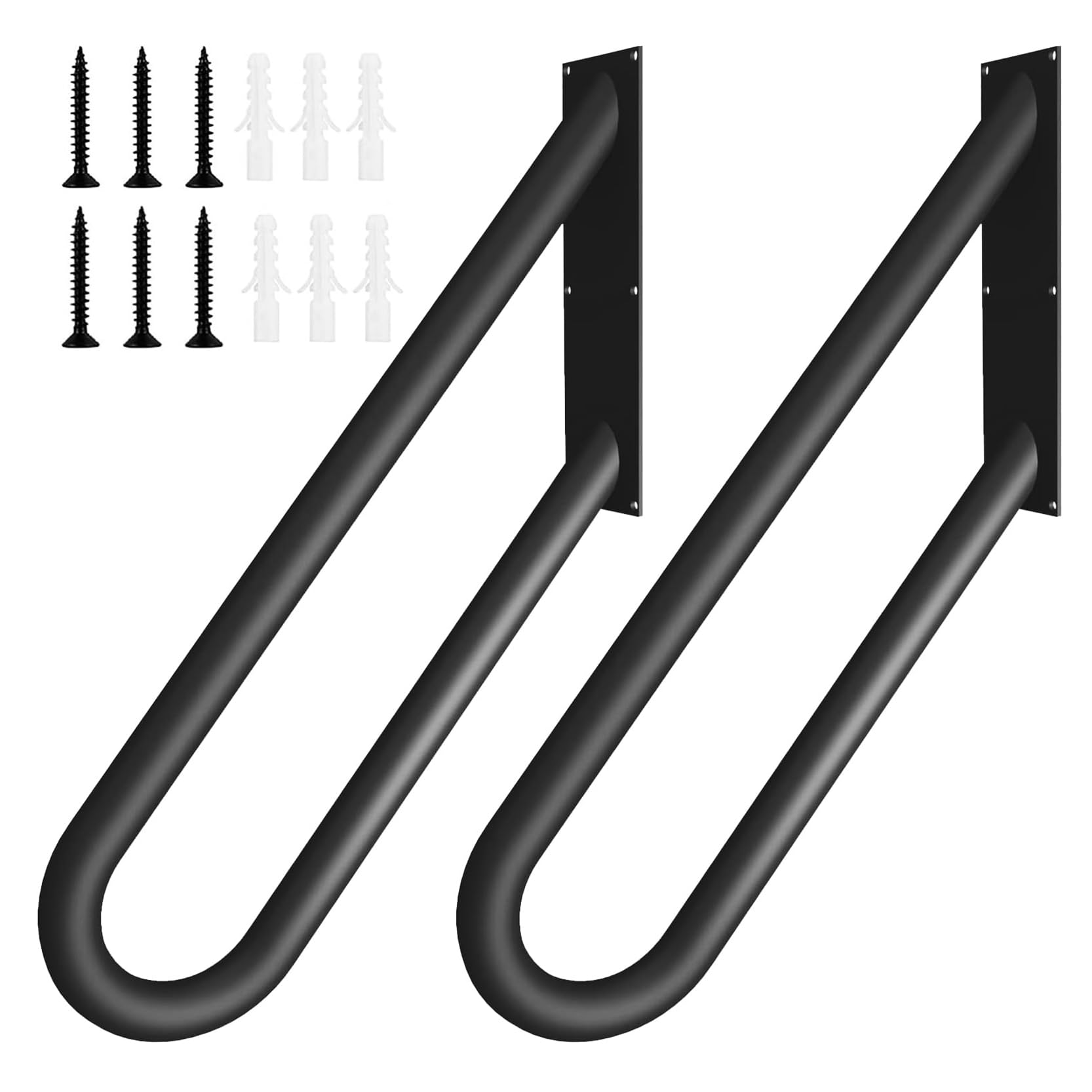 FKXSXAZ 19.7 Inch Handrail for Outdoor Steps Grab Bar with Polished Black Finished,Wall Mounted Hand Rail Stair Railing Garage Entry Interior or Exterior Stairway(Size:70cm/27.6)
