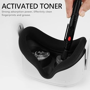 Geekria 2 Pack Clean VR Lens Cleaning Pen Compatible with Meta Quest 3, Quest 2, Quest Pro, Vision Pro, PSVR 2 and More, Remove Fingerprints Dust Grease Reduce Fog to Clean Augmented