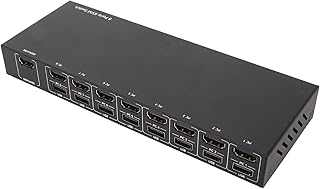 USB KVM Switch 8 Port, Synchronous Control, 4K 30Hz Supported, Hotkey Switch, Plug and Play, 2 USB 2.0 Ports, Compatible with Wireless Keyboard and Mouse, for PC Printer Scanner