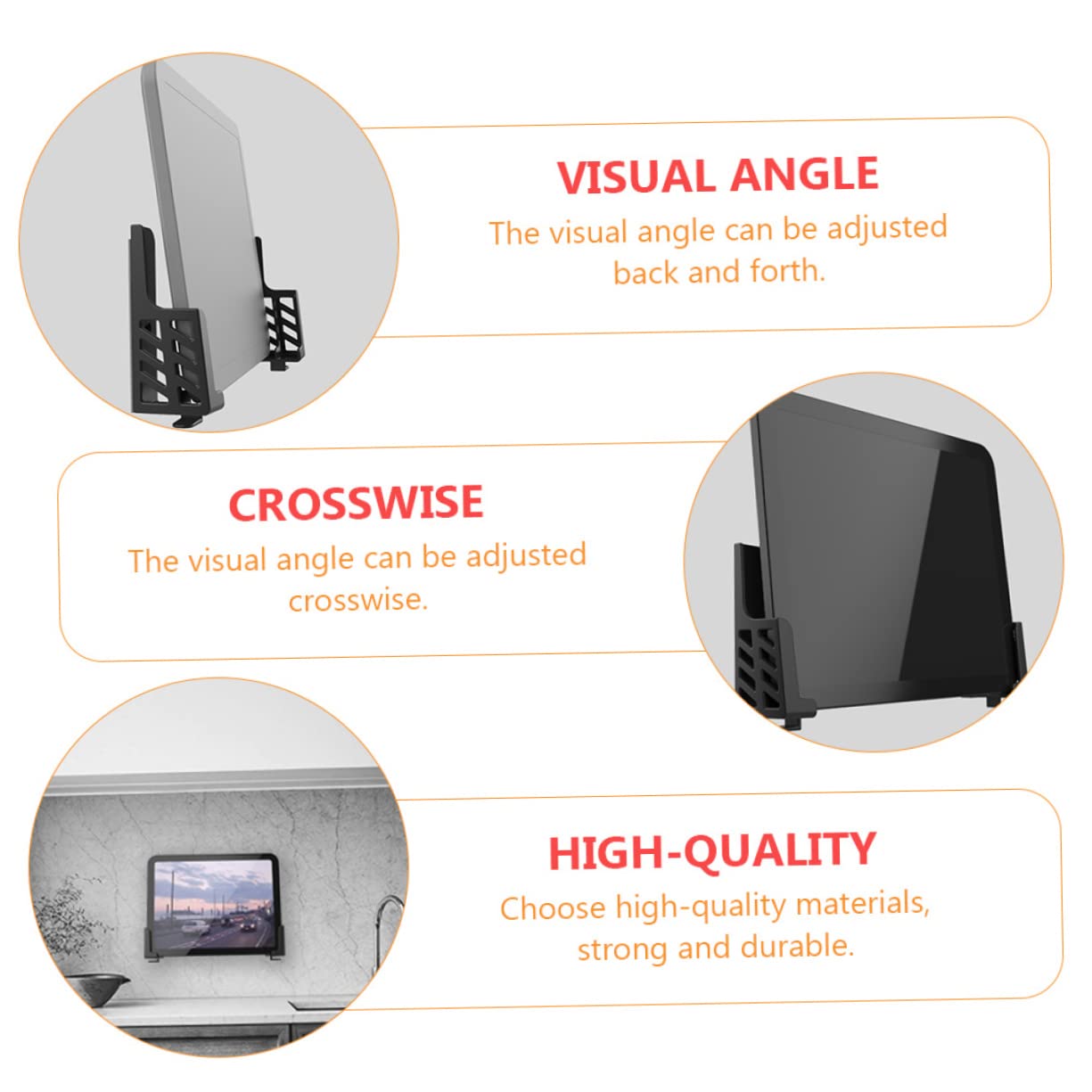 HOMSFOU 1pc Dual-Slot Phone Holder for Desktop Black Tablet Bracket for Smartphones Tablets Stable Support Compatible Devices Practical Design