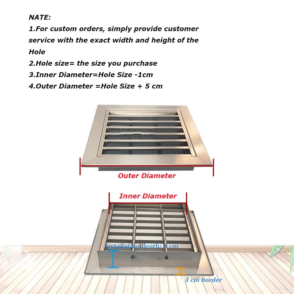 Griglia Di Sfiato In Acciaio Inox Per Case E Aziende 60 X 60cm Facile Da Installare Copertura Per Condotto Di Ventilazione Esterna E Resistente Traspirante(40x40cm/16x16in)