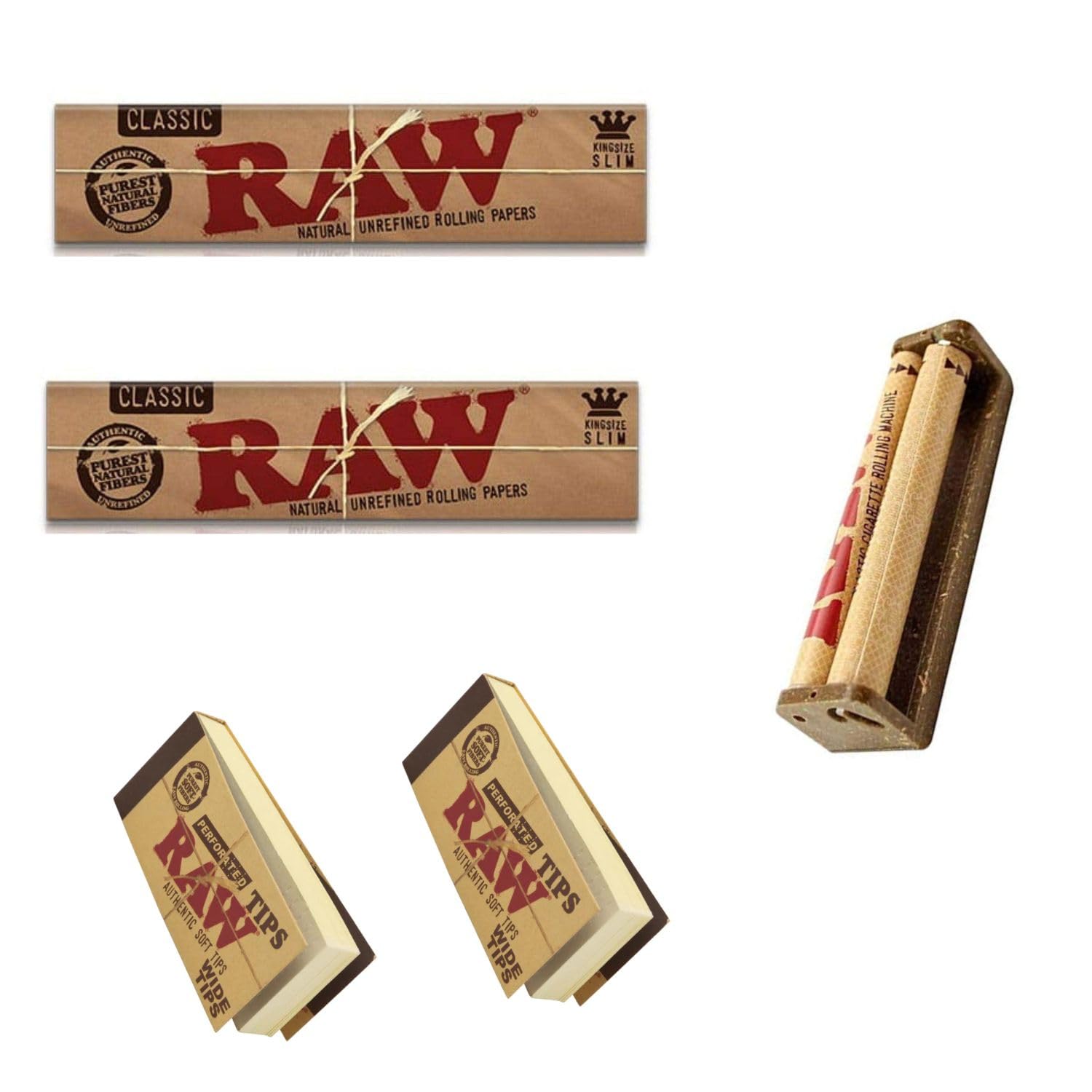 Outontrip King Size Slim Rolling Paper Kit with Paper Tips & Metal Rolling Machine – Natural Unrefined Paper, Classic Style Rolling Accessories Combo Pack of 5-image-29