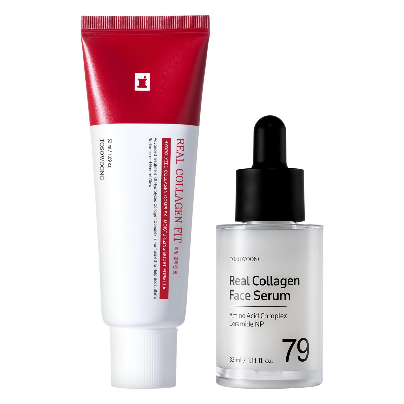 TOSOWOONG Duo Éclat Collagène : Real Collagen Fit & Sérum Visage pour un Éclat Jeune