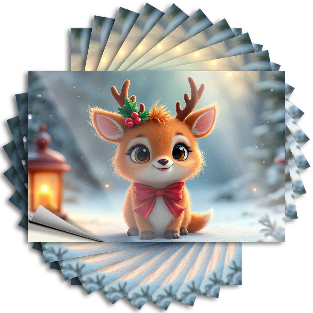 Abipuir - Car Stickers for Christmas Deer in Winter Wonderland 10 Pcs Funny Car Stickers (12x18cm)
