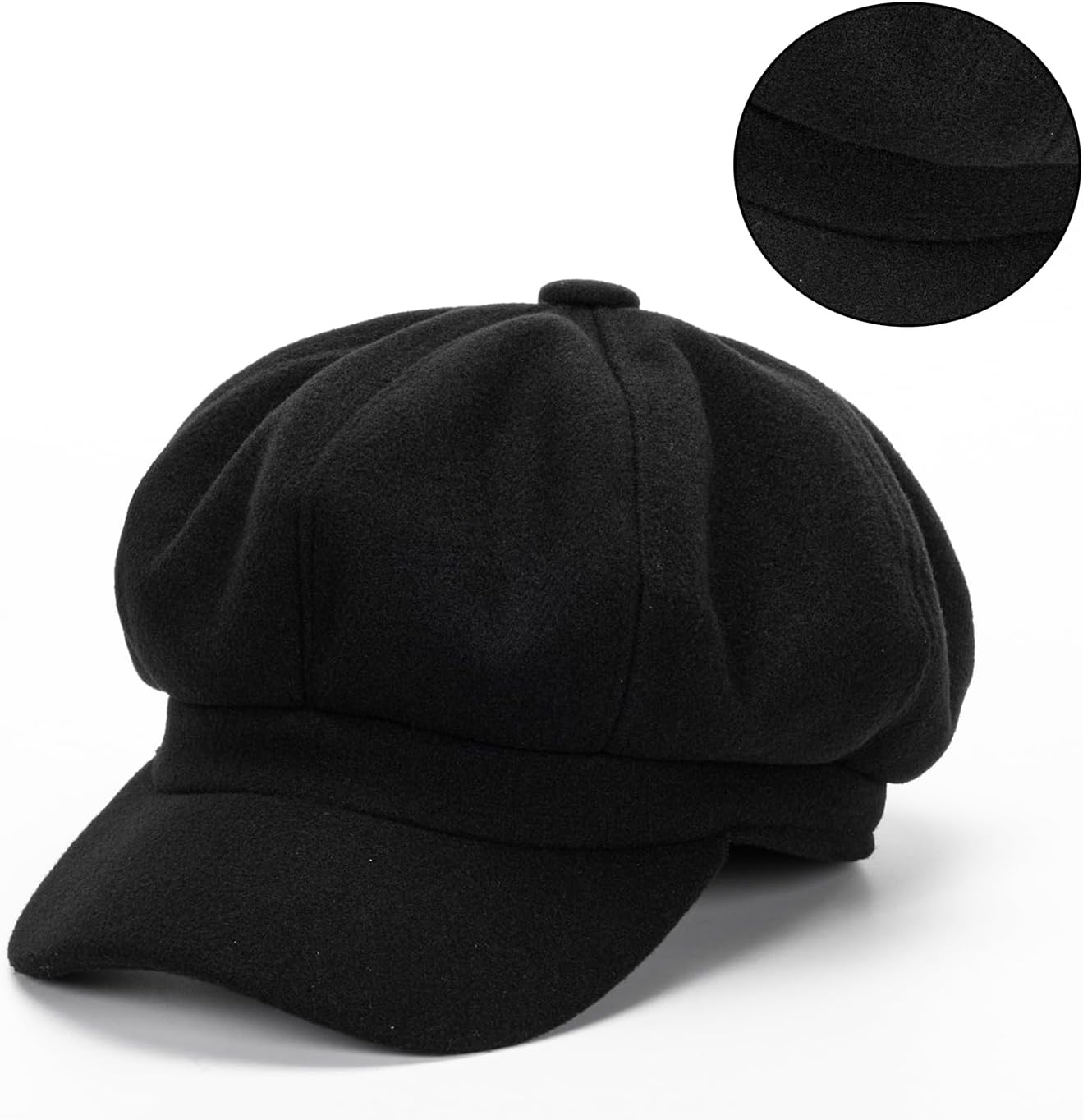Pageboy Hat for Women Wool Felt Newsboy Caps Vintage 8 Panels Beret Plaid Cabbie Bakerboy Hats Captain Cap Hat S/M