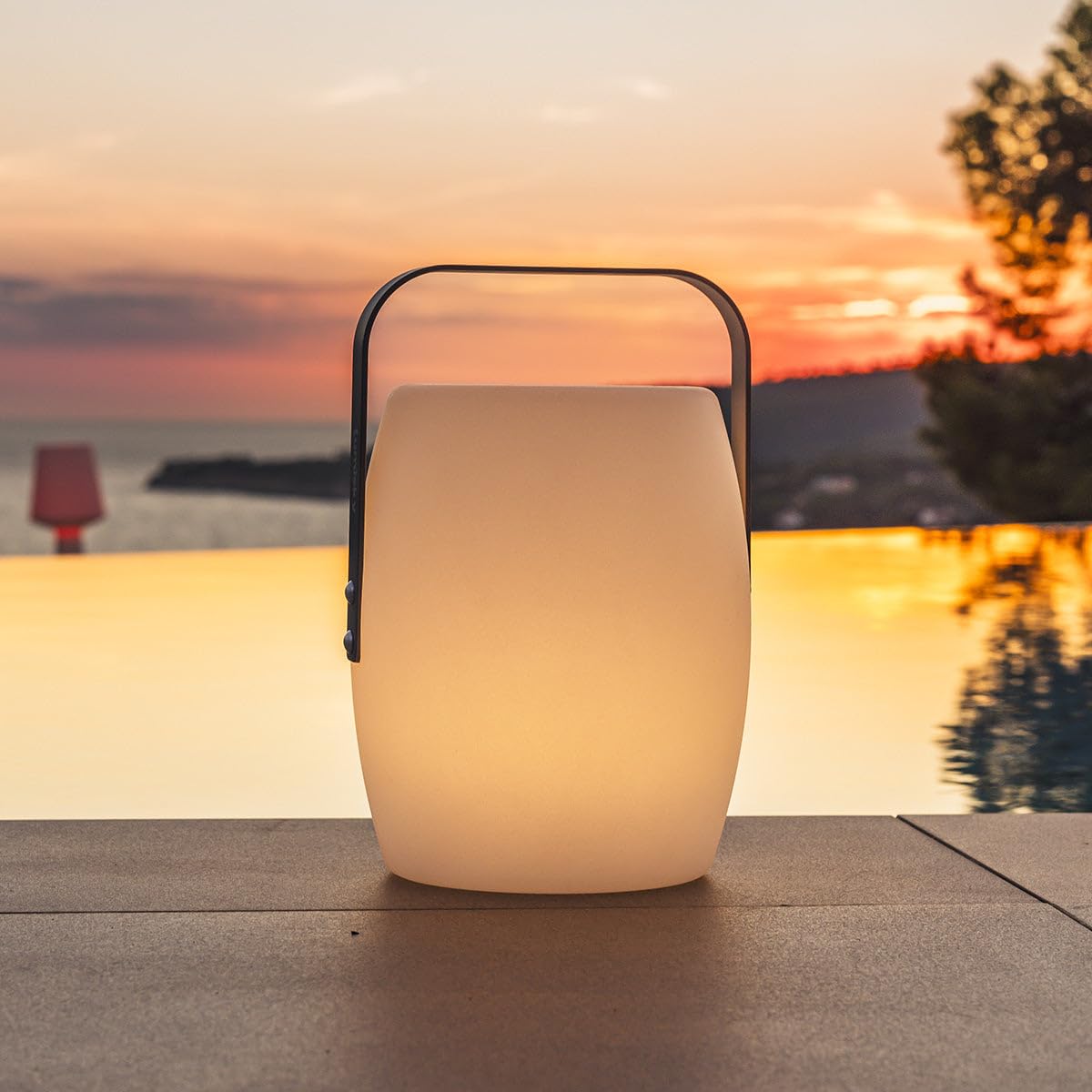 Lumisky Lanterne sans fil poignée aluminium LED blanc chaud/blanc dimmable LUCY ROCK H31cm